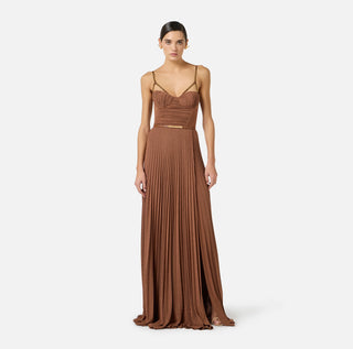 Elisabetta Franchi Lamé Jersey Evening Dress – back view