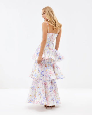 Yvon Eustoma Floral Linen Maxi Dress – side view