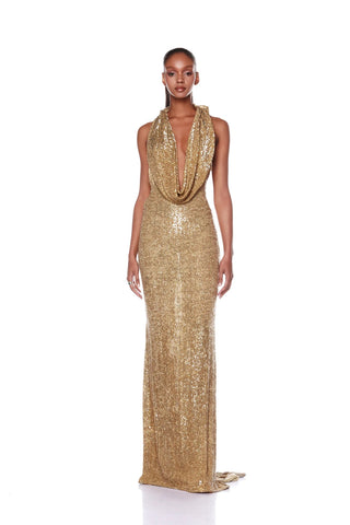 Bronx and Banco Iris Gold Beaded Gown – Laly Saint-Tropez
