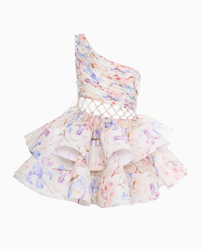 Yvon Iris des Jardins Draped Floral Dress
